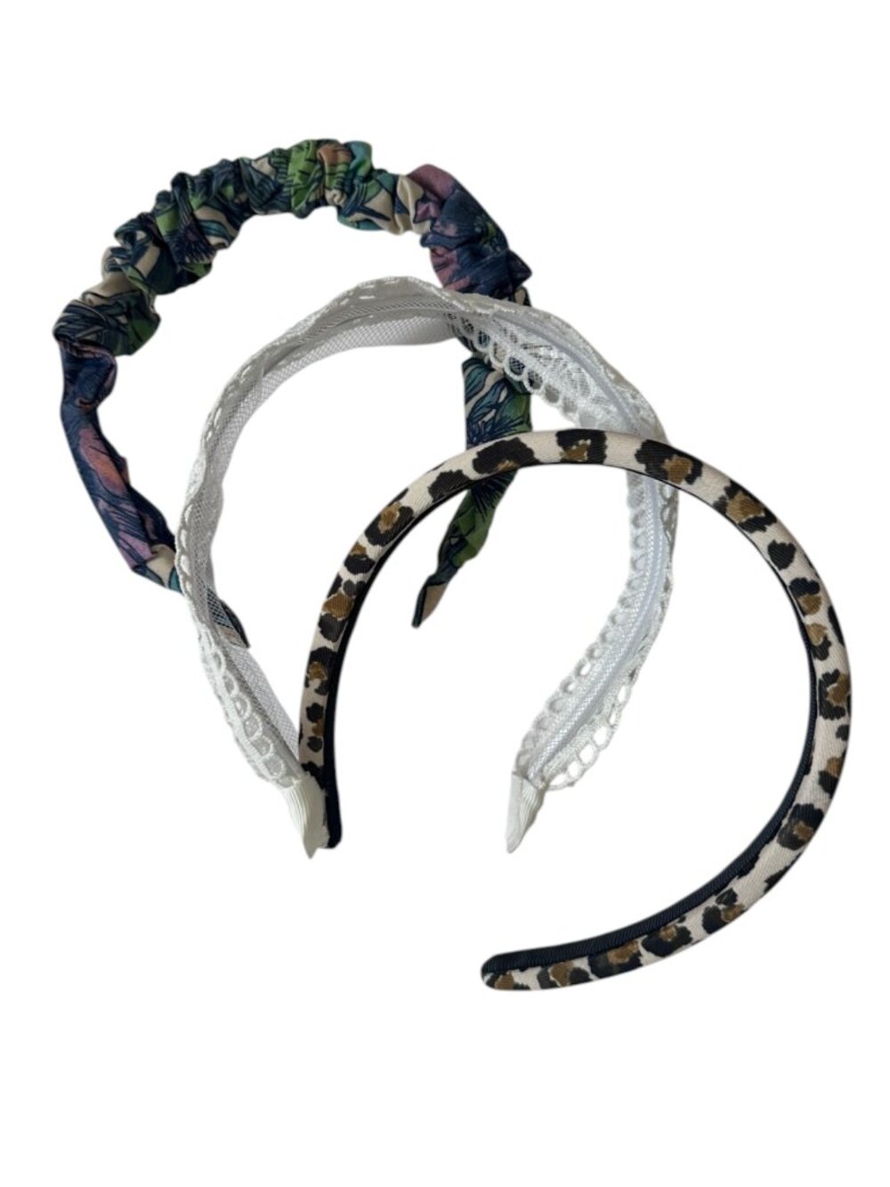 Zara Girls Headbands Set of 3 Floral, Leopard & Lace